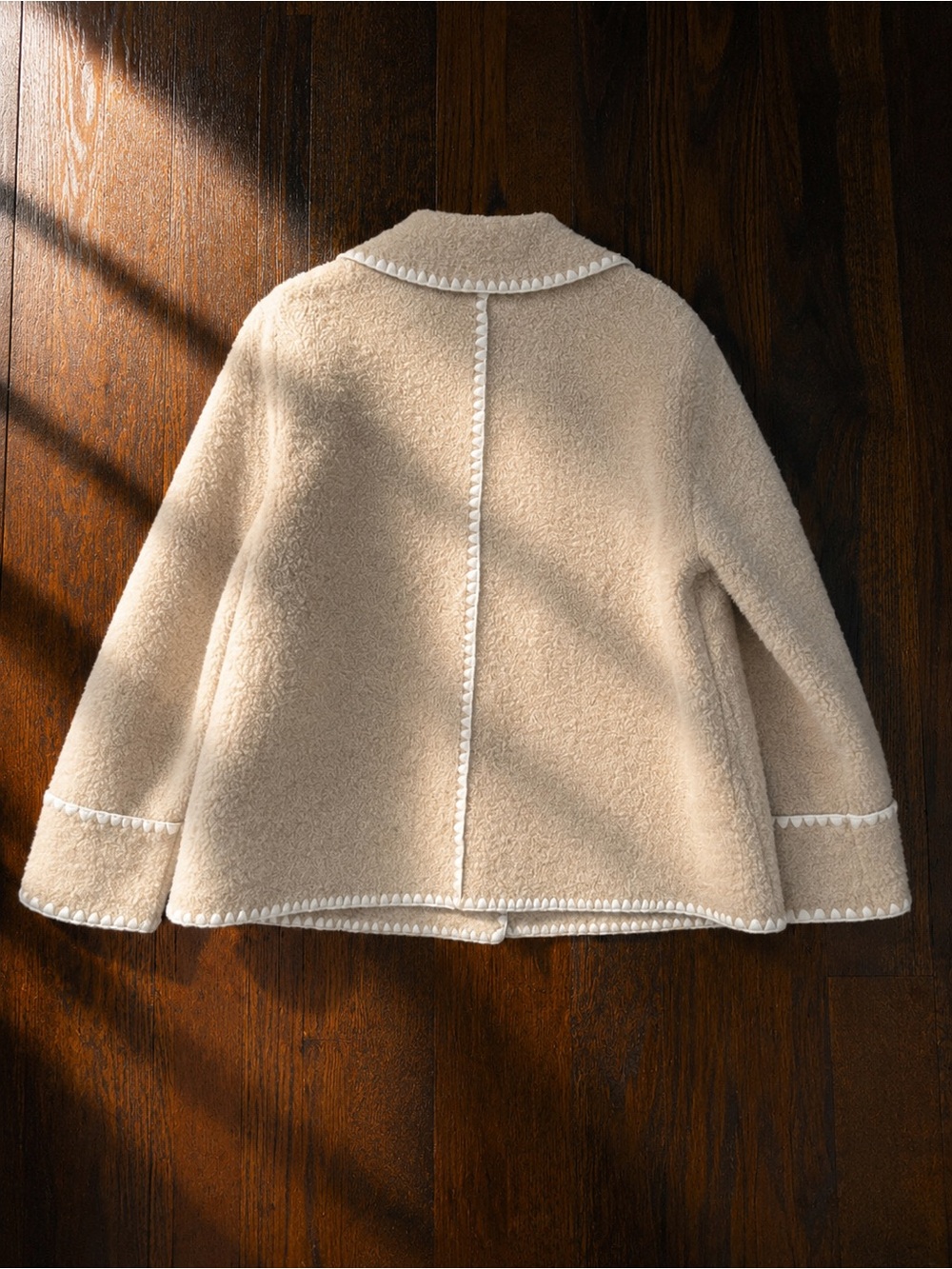 Market & Spruce Cream Teddy Blazer Jacket with Trim Sz 2X - Picture 2 of 3